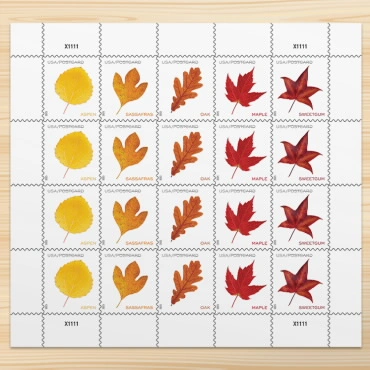 Vibrant Leaves Postcard Stamps 2025 - Image 4