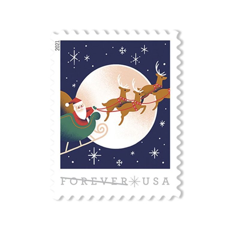 Forever Stamps First Class Postage Stamps A Visit From St. Nick 2021