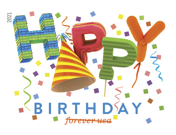 2021 Forever Stamps First Class Postage Stamps Happy Birthday