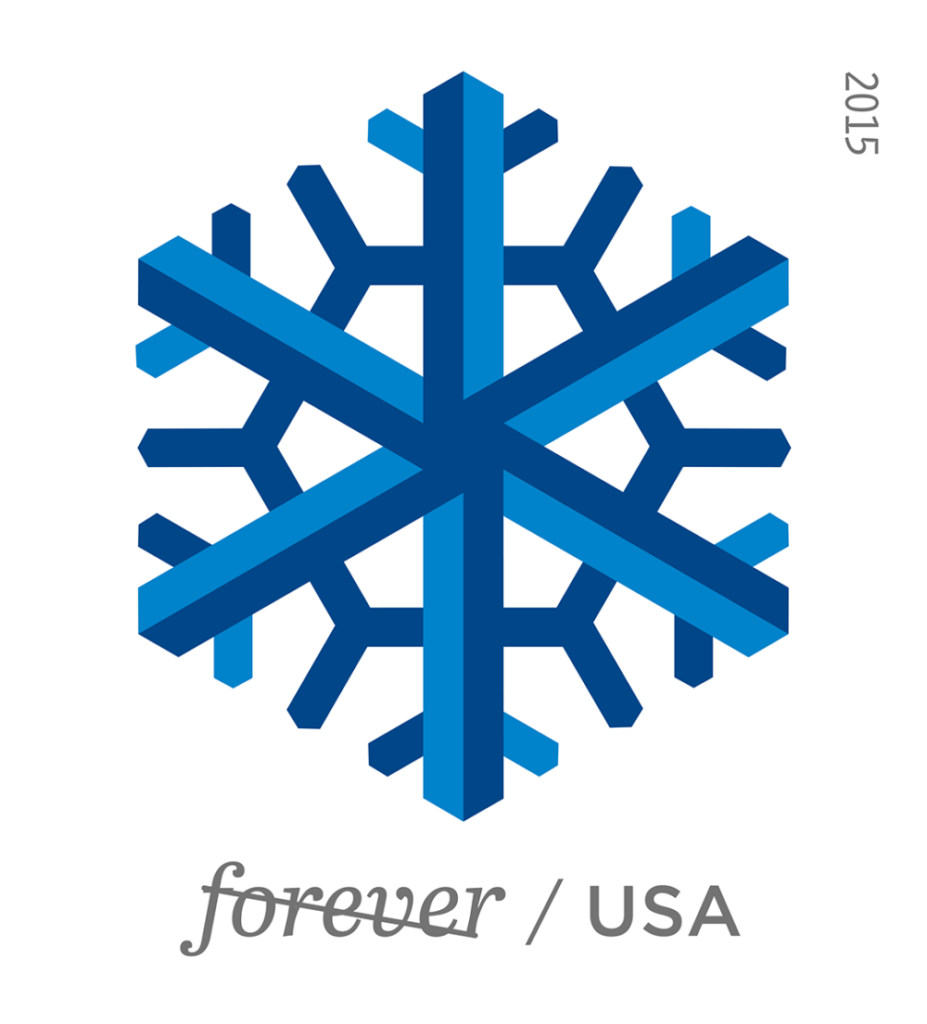2015 Forever Stamps First Class Postage Stamps Geometric Snowflakes