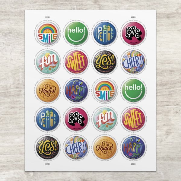 Pinback Buttons Stamps 2024