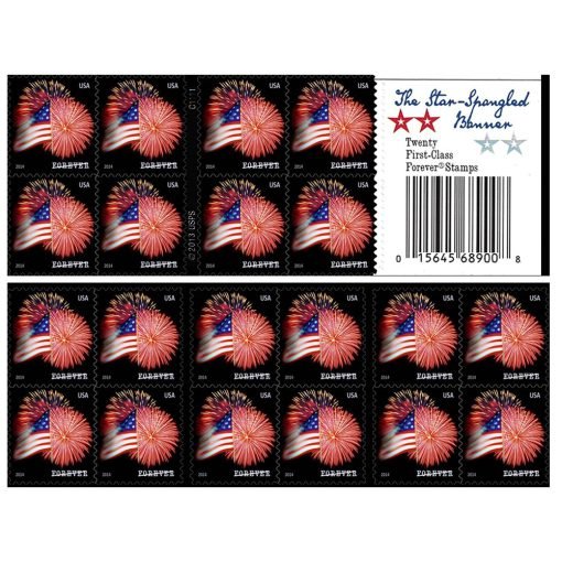 2014 Forever Stamps First Class Postage Stamps Star-Spangled Banner (5 Sheets of 20) - Image 5