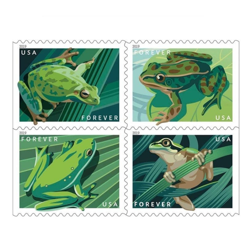 2019 Forever Stamps First Class Postage Stamps Frogs - Image 5
