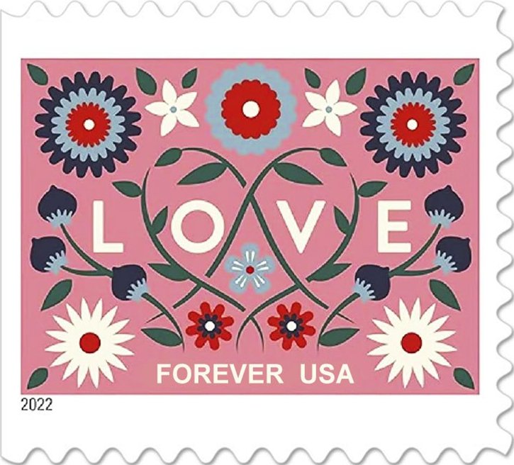 Forever Stamps First Class Postage Stamps Love 2022