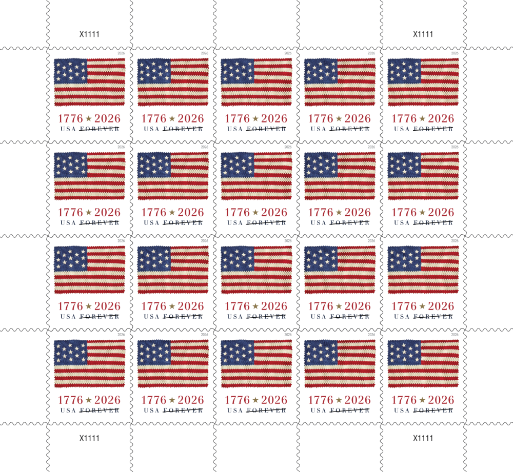 U.S. Flag 2026 Forever Stamps — Pane of 20