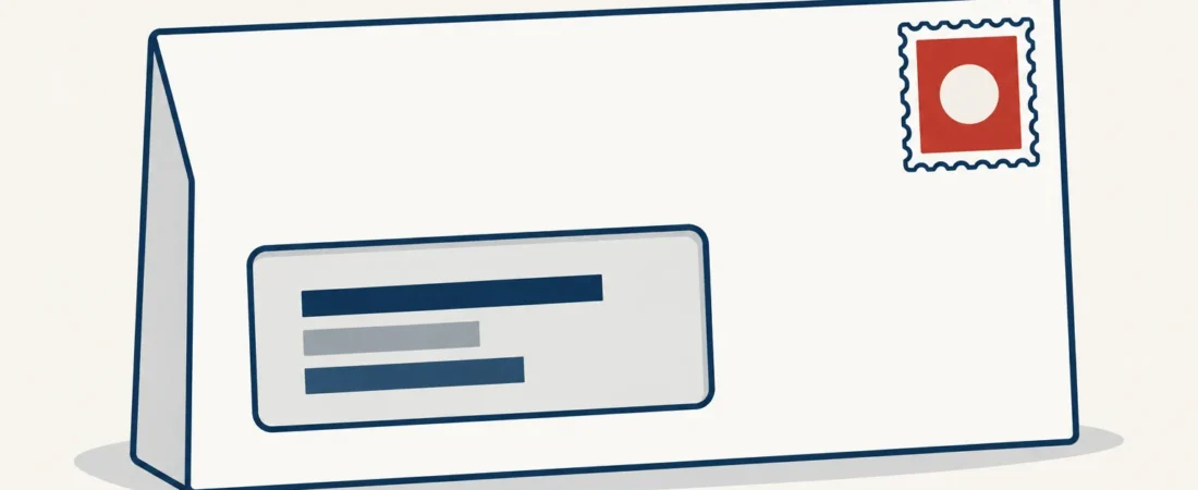 Window Envelope Address Checks Before an Office Mailing